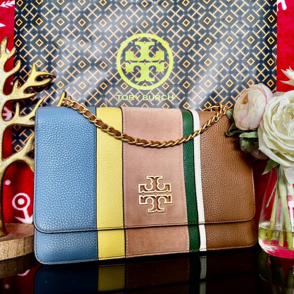 Tory Burch Britten Flap Multicolor Chain Strap Shoulderbag - Picture 1 of 15